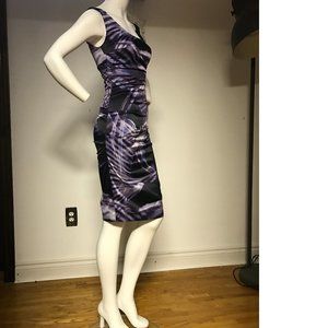 Le Chateau Formal Cocktail Purple Lilac Plum White Black Bodycon Summer Dress